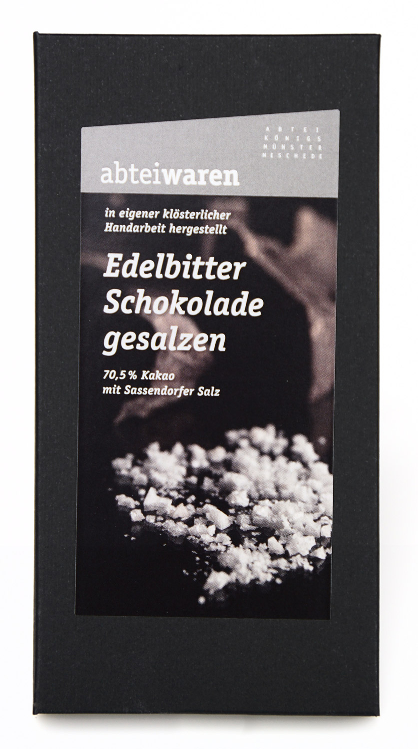 Schokolade Tafel Edelbitter 70,5% 100g mit Sassendorfer Salz
