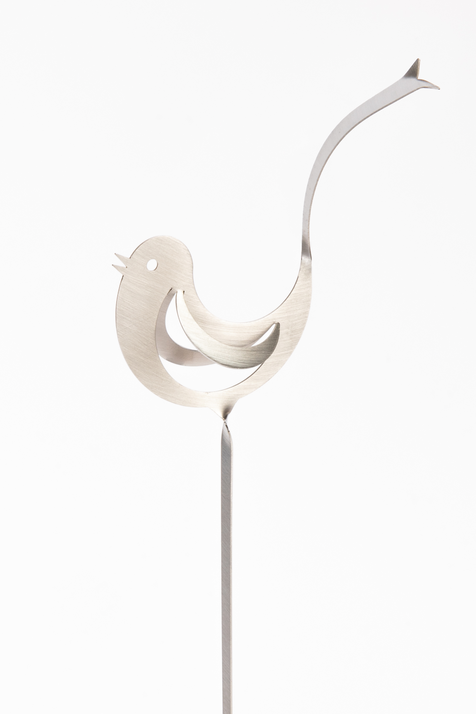 Blumenstecker Vögelchen 70x300 mm Edelstahl